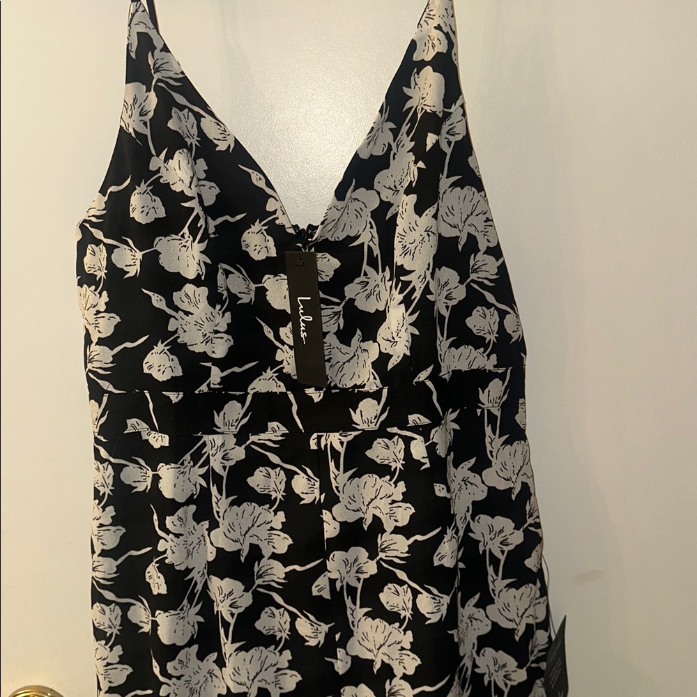 LULUS - Darling Daylily White and Black Floral Print High-Low Maxi Dress - NWT - Picture 6 of 7